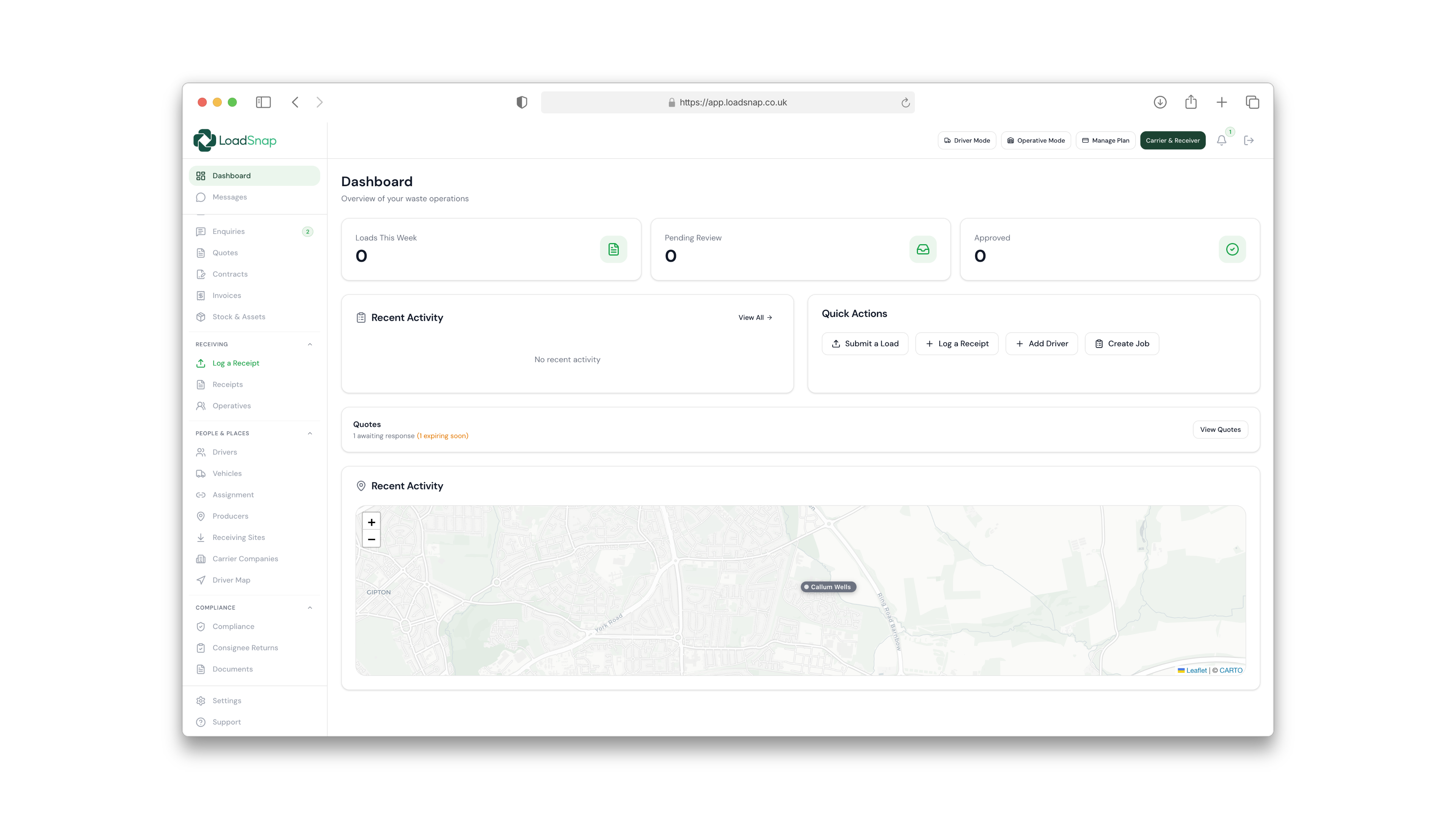 LoadSnap product screen